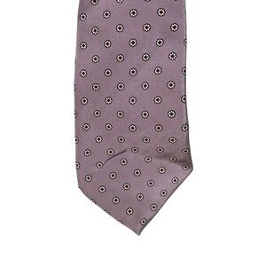 Alberto Zerra Italy Silk Tie Mauve Purple Geometric Floral Medallion Handmade